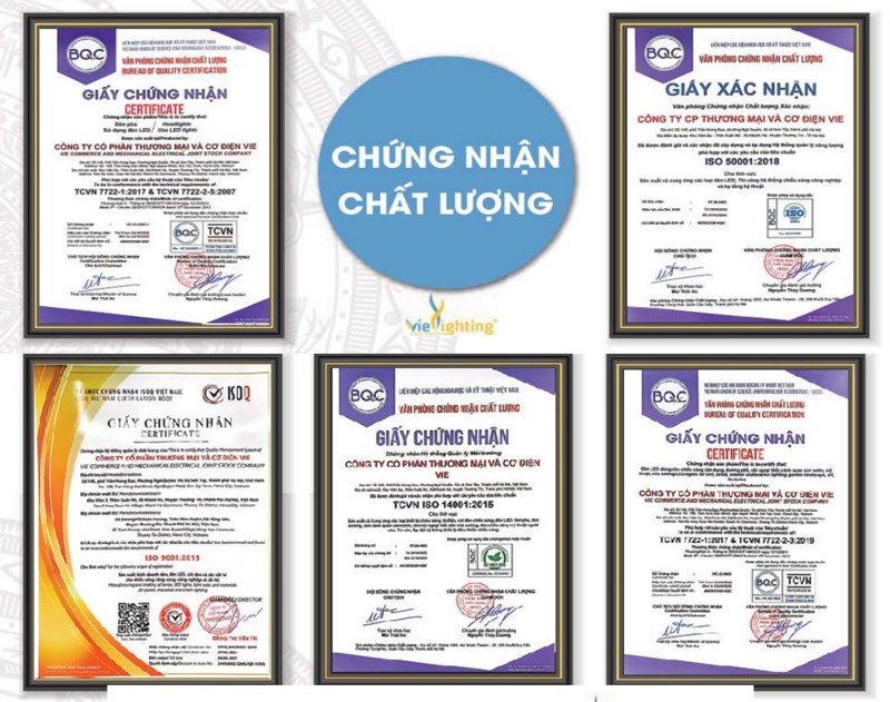 Chứng nhận chất lượng đèn LED VIE