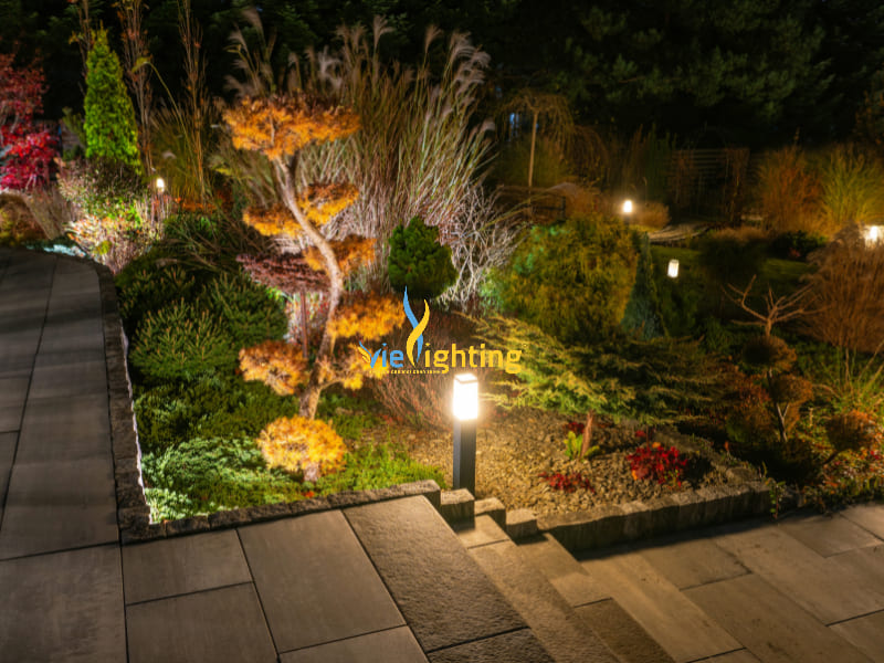 Bố trí đèn cây sân vườn hợp lý