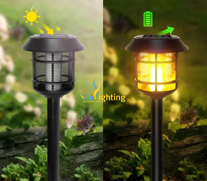 Tiết kiệm điện với đèn sân vườn năng lượng mặt trời