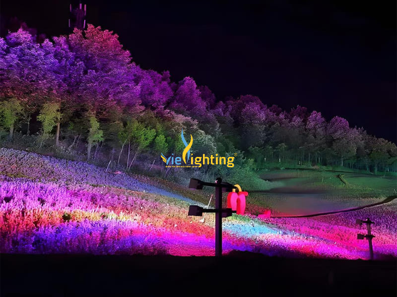 Đèn RGB độc đáo cho các vườn hoa, vườn cây rộng